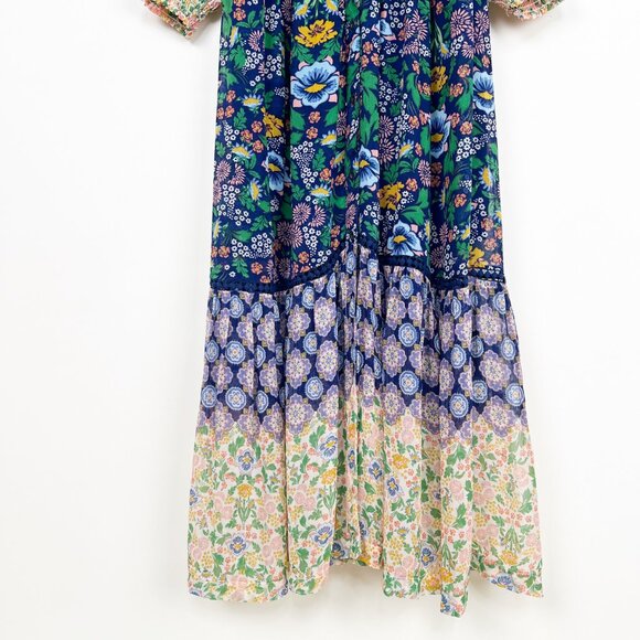 Anthropologie Maeve Ondine Maxi Dress Floral Print Garden Scandi Girl Summer Sun - Picture 13 of 15